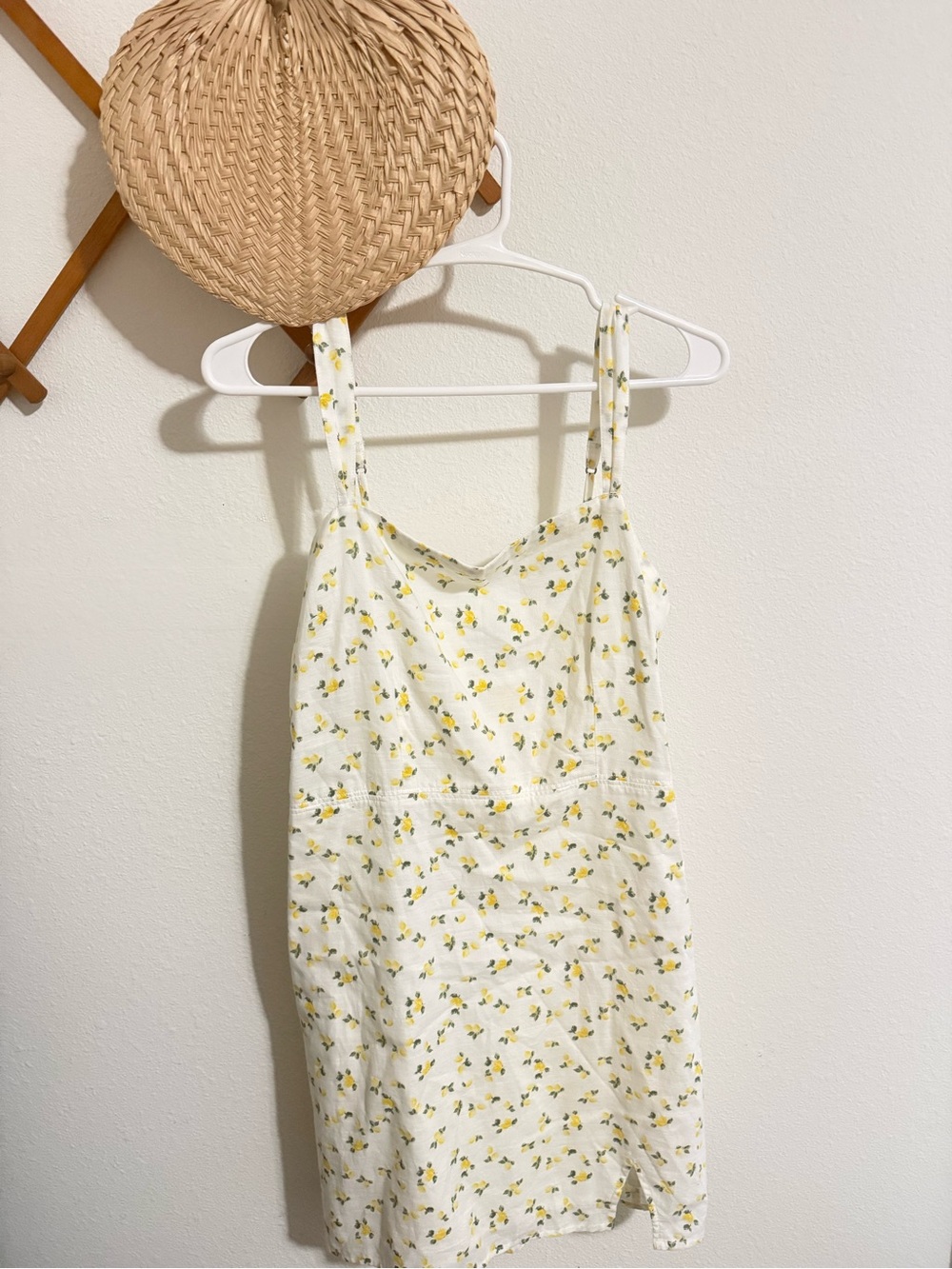 Abercrombie & Fitch White Mini Dress with Yellow Floral Print